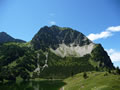 Gaisalpsee mit Blick auf den Gipfel des Rubihorns